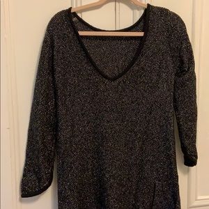 MASSIMO DUTTI SPARKLE SCOOP BACK SWEATER DRESS